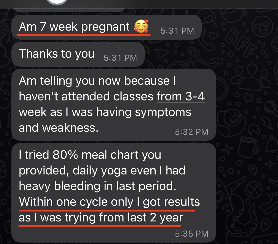 7 weeks pregnant client message